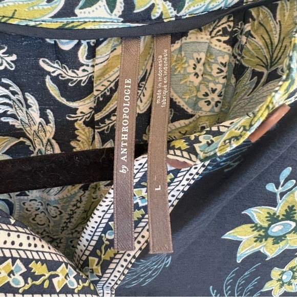 Anthropologie Blue and Green Floral Mini Dress - Picture 5 of 7